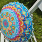 Preview: Rundes Kissen Mandala Blume klein 33cm